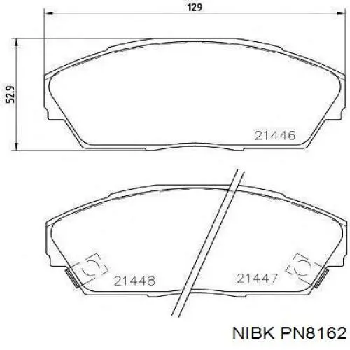 Передние тормозные колодки PN8162 Nibk