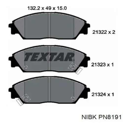 PN8191 Nibk Колодки передние