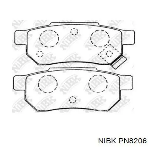 Задние тормозные колодки PN8206 Nibk