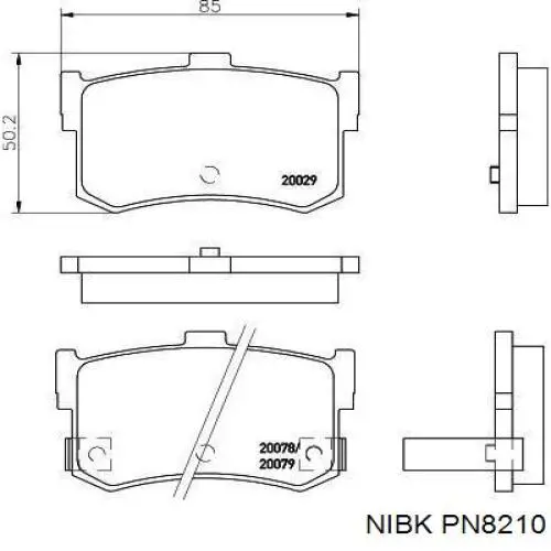 Задние тормозные колодки PN8210 Nibk