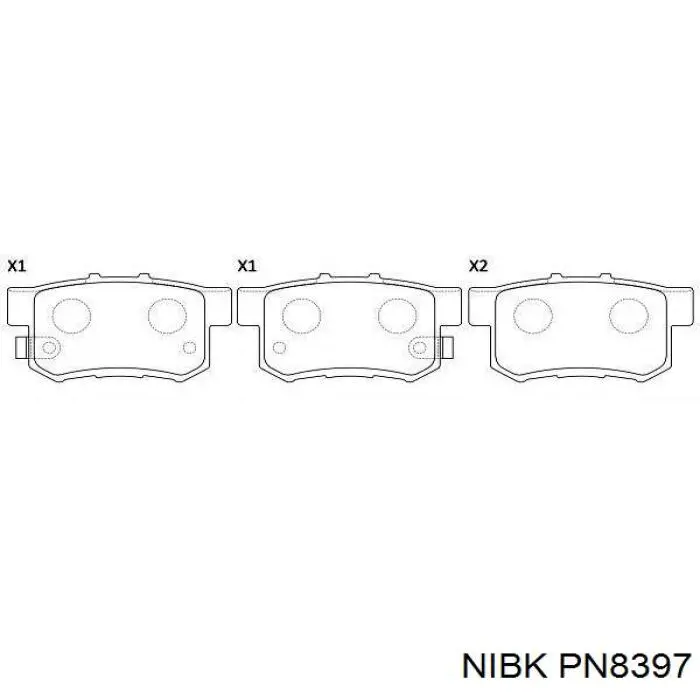 Колодки тормозные задние дисковые NIBK PN8397