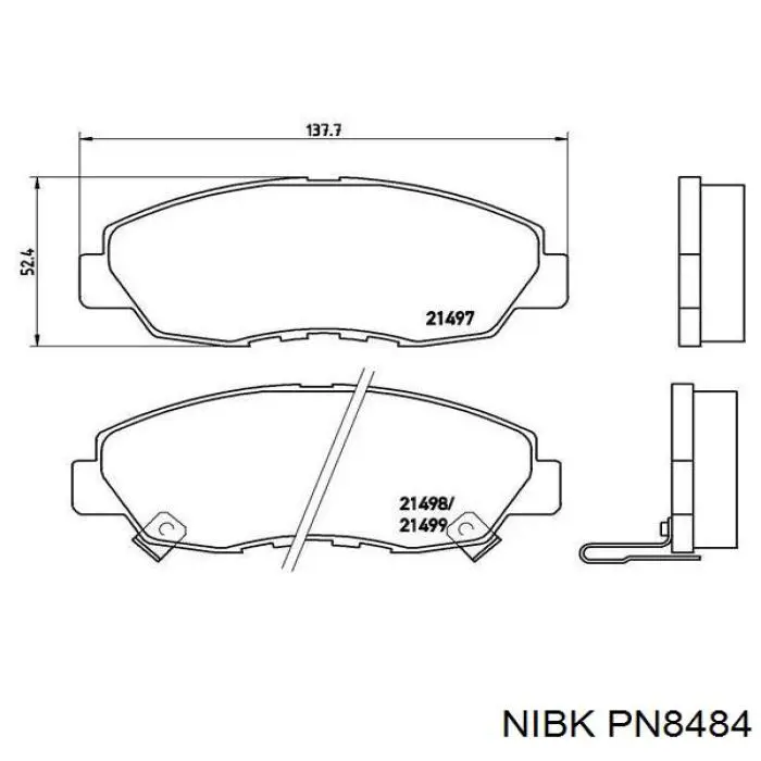 PN8484 Nibk Колодки передние