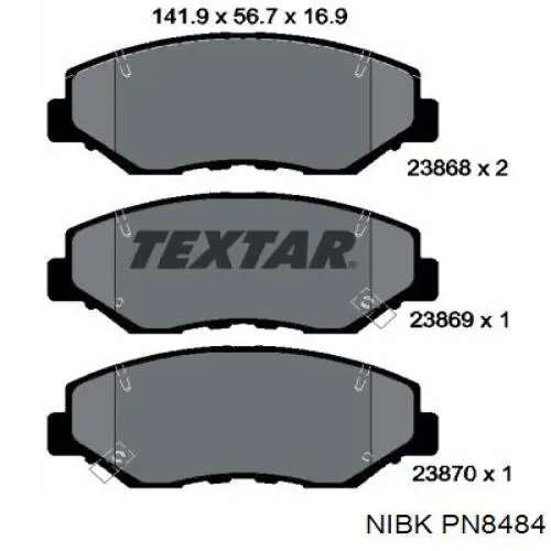 Передние тормозные колодки PN8484 Nibk