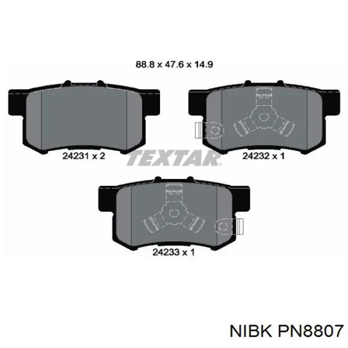 Задние дисковые колодки Nibk PN8807