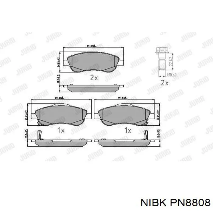 Колодки Nibk PN8808 цена, от 33.40 USD