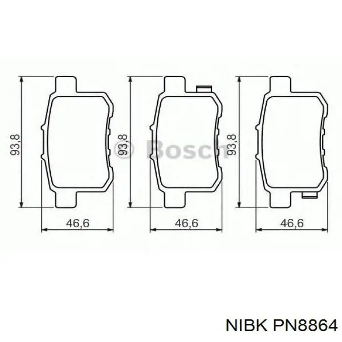 Задние дисковые колодки Nibk PN8864