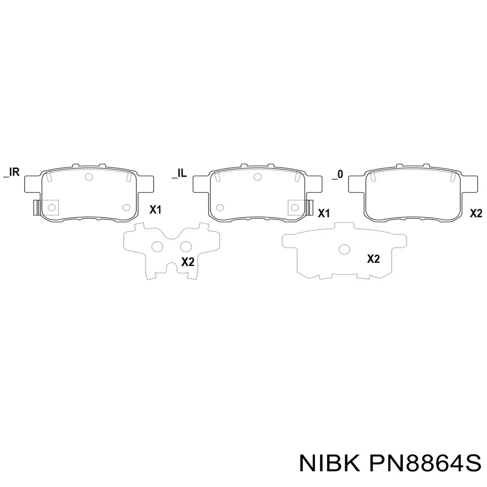 Задние тормозные колодки PN8864S Nibk