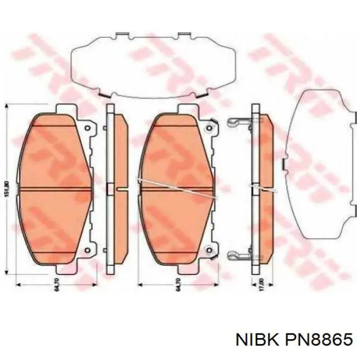PN8865 Nibk Колодки передние