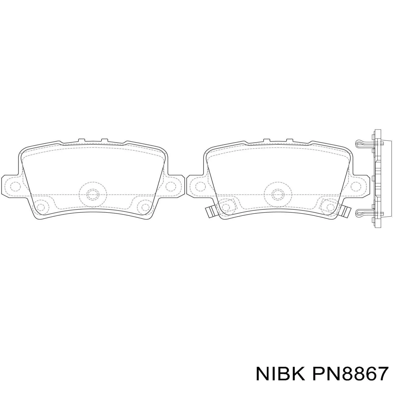 Купить PN8867 Nibk Колодки тормозные задние, дисковые