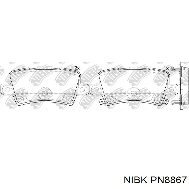 PN8867 Nibk Колодки тормозные дисковые комплект