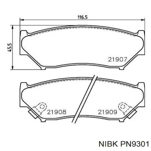 PN9301 Nibk Колодки передние