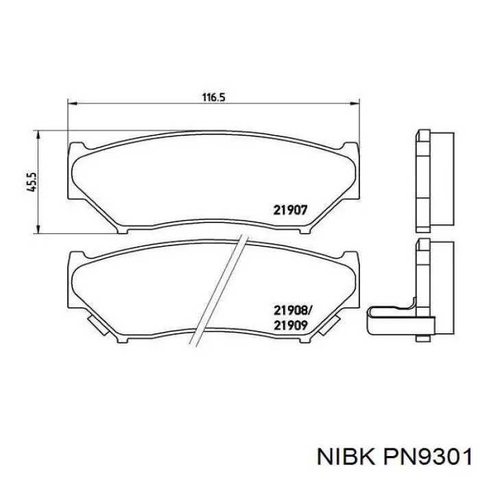 Колодки Nibk PN9301 цена, от 9.62 USD