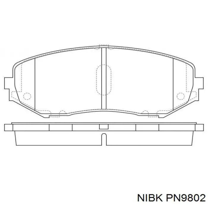 PN9802 Nibk колодки тормозные передние дисковые