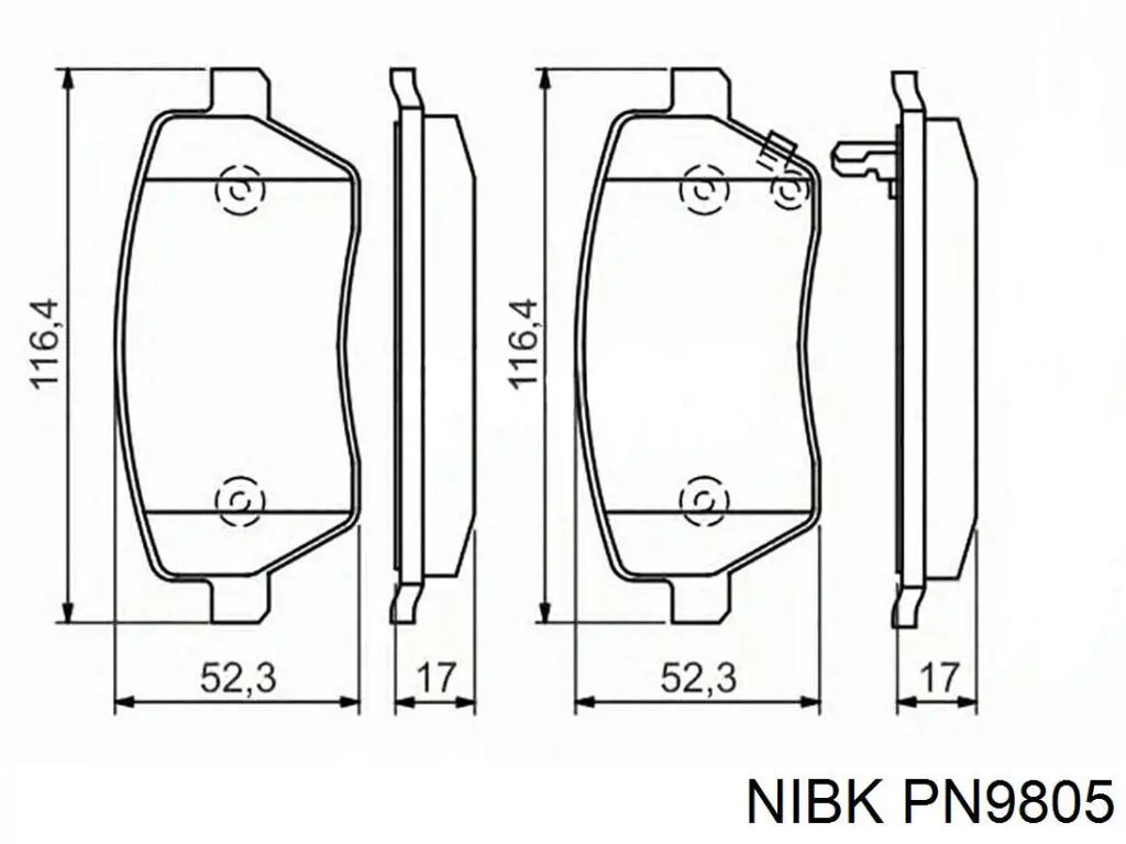 Купить PN9805 Nibk Колодки тормозные