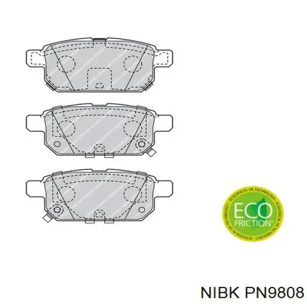 PN9808 Nibk Колодки тормозные дисковые комплект