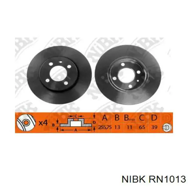 RN1013 Nibk диск тормозной передний