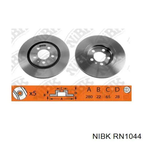 RN1044 Nibk диск тормозной передний