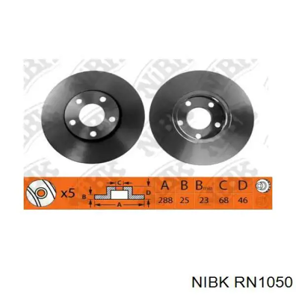 Передние тормозные диски RN1050 Nibk