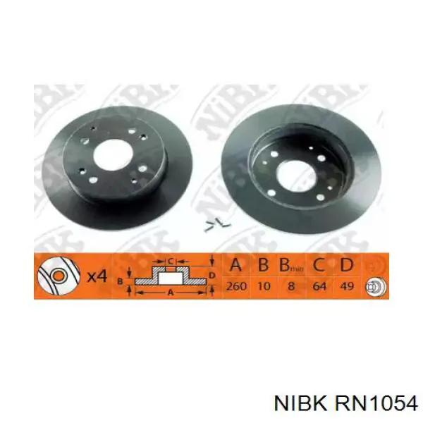 RN1054 Nibk диск тормозной задний