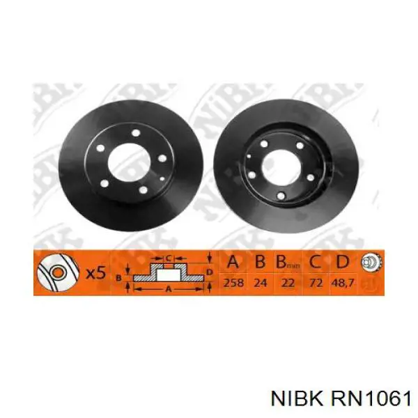 RN1061 Nibk диск тормозной передний
