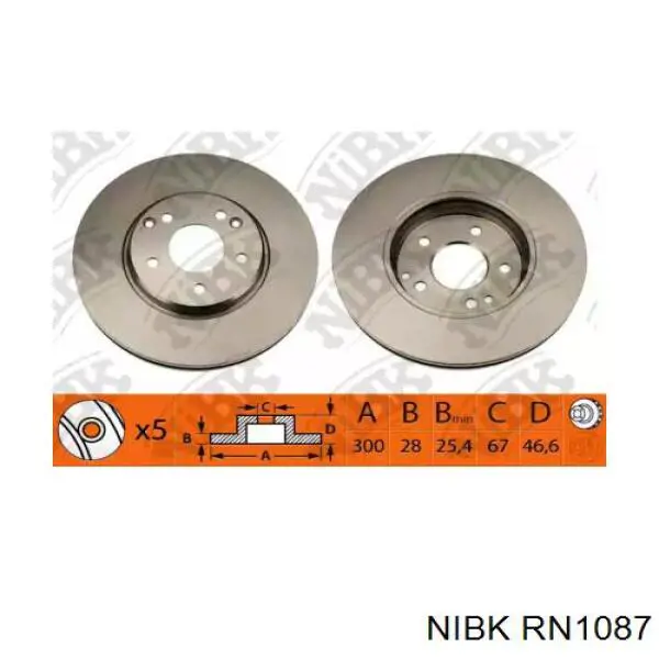 RN1087 Nibk диск тормозной передний