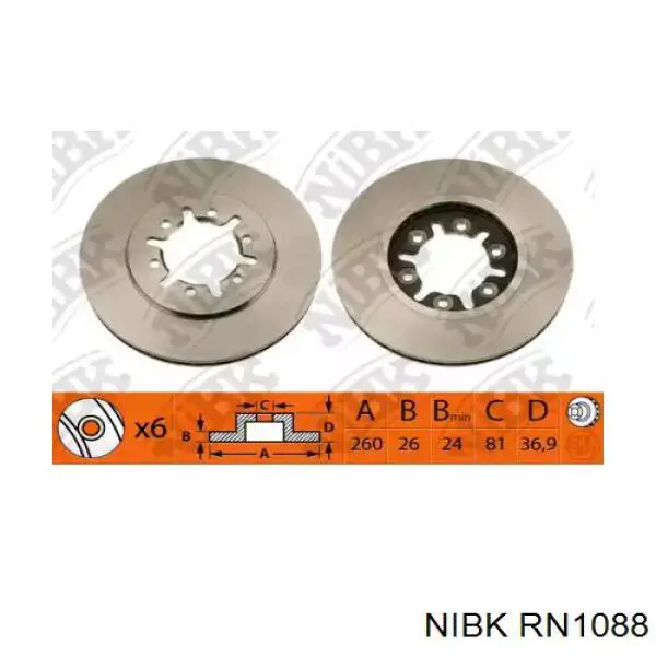 RN1088 Nibk диск тормозной передний