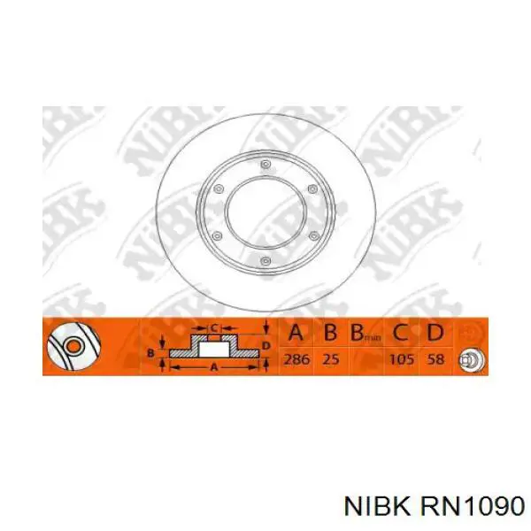 Передние тормозные диски RN1090 Nibk