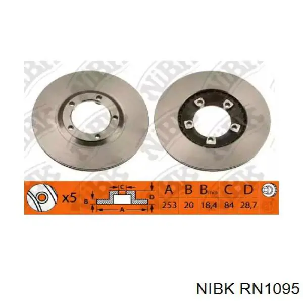 RN1095 Nibk диск тормозной передний