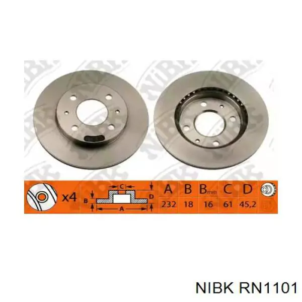 RN1101 Nibk диск тормозной передний