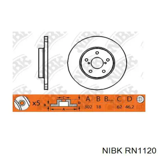 Передние тормозные диски RN1120 Nibk