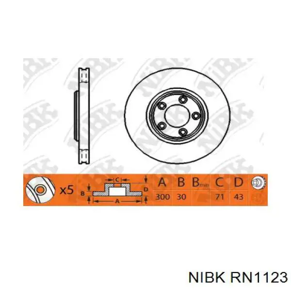 RN1123 Nibk диск тормозной передний
