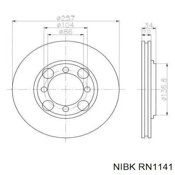 RN1141 Nibk диск тормозной передний