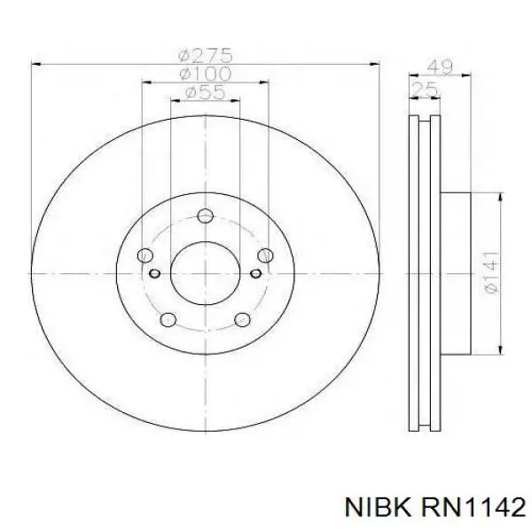 RN1142 Nibk Диск тормозной передний