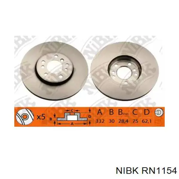 RN1154 Nibk диск тормозной передний