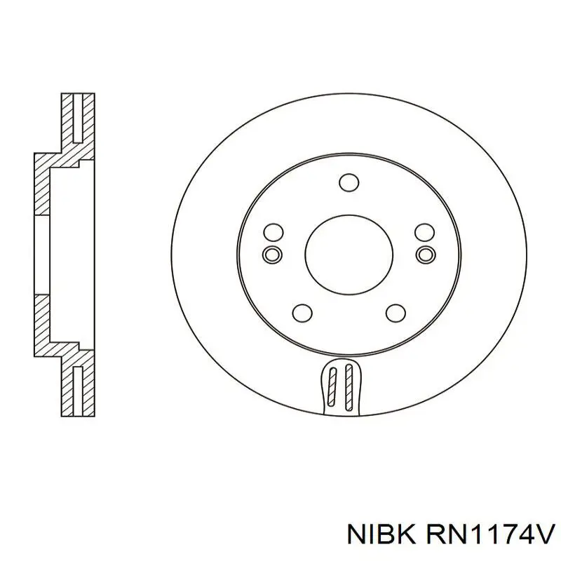 RN1174V Nibk диск тормозной передний