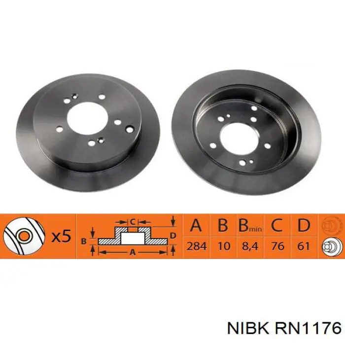 RN1176 Nibk диск тормозной задний