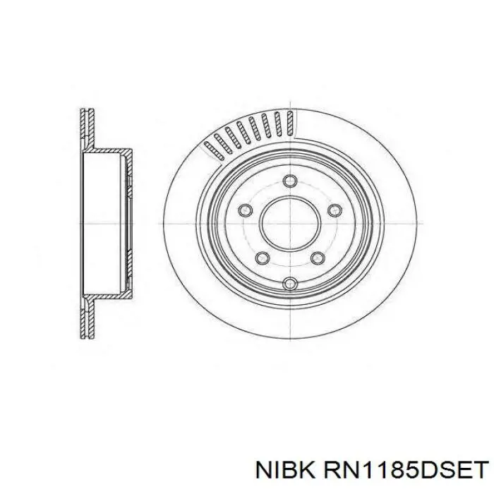 Купить RN1185DSET Nibk Диск тормозной задний