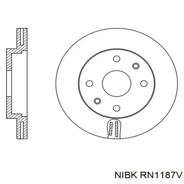 Передние тормозные диски RN1187V Nibk