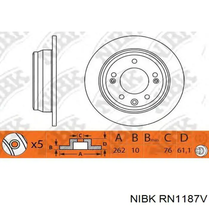 Купить RN1187V Nibk Ротор тормозной