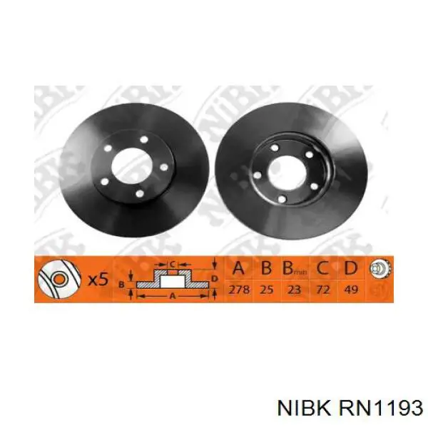RN1193 Nibk диск тормозной передний