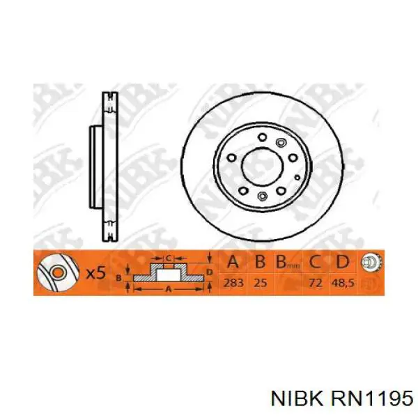 RN1195 Nibk диск тормозной передний