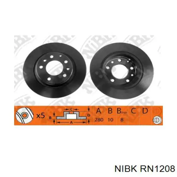 Купить RN1208 Nibk Диск тормозной задний
