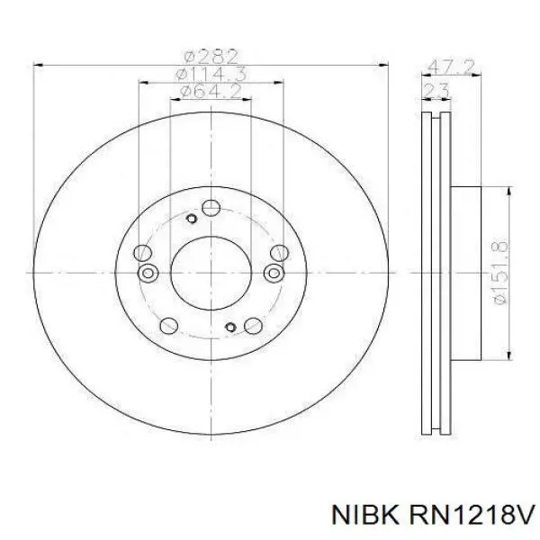 Передние тормозные диски RN1218V Nibk