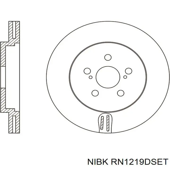 Тормоз дисковый передний Nibk RN1219DSET цена, от 61.51 USD
