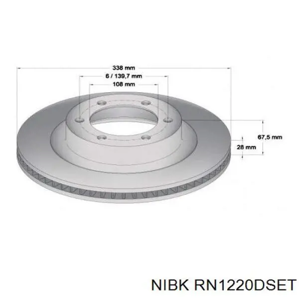 Тормоз дисковый передний Nibk RN1220DSET цена, от 38.01 USD