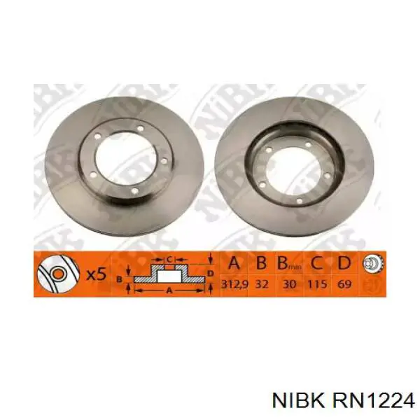 RN1224 Nibk Диск тормозной передний