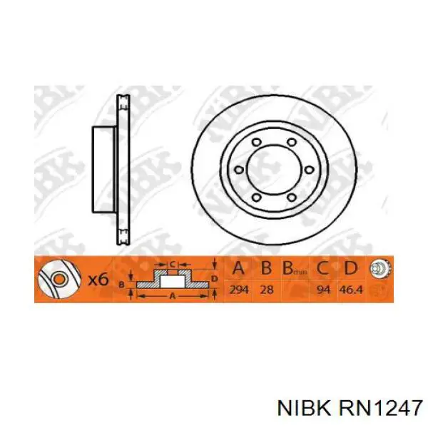 RN1247 Nibk Диск тормозной передний