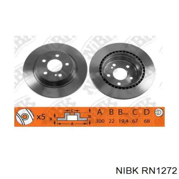 Тормозные диски RN1272 Nibk