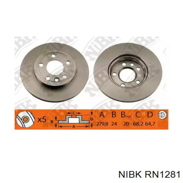 RN1281 Nibk диск тормозной передний