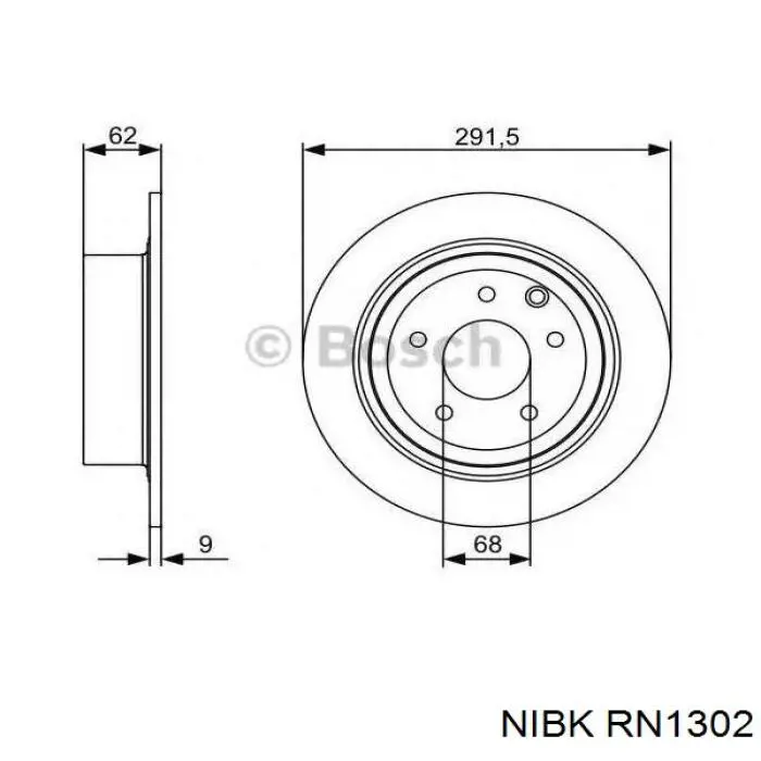 Купить RN1302 Nibk Диск тормозной задний